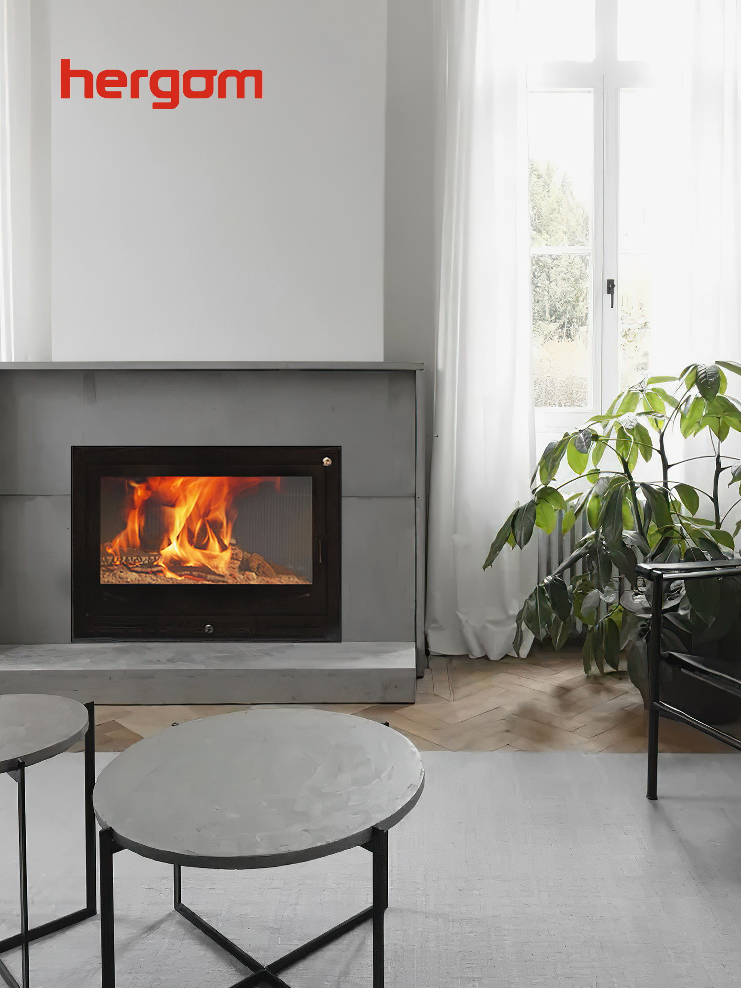 Hergom HGB-70 Chimenea de leña, empotrable 4