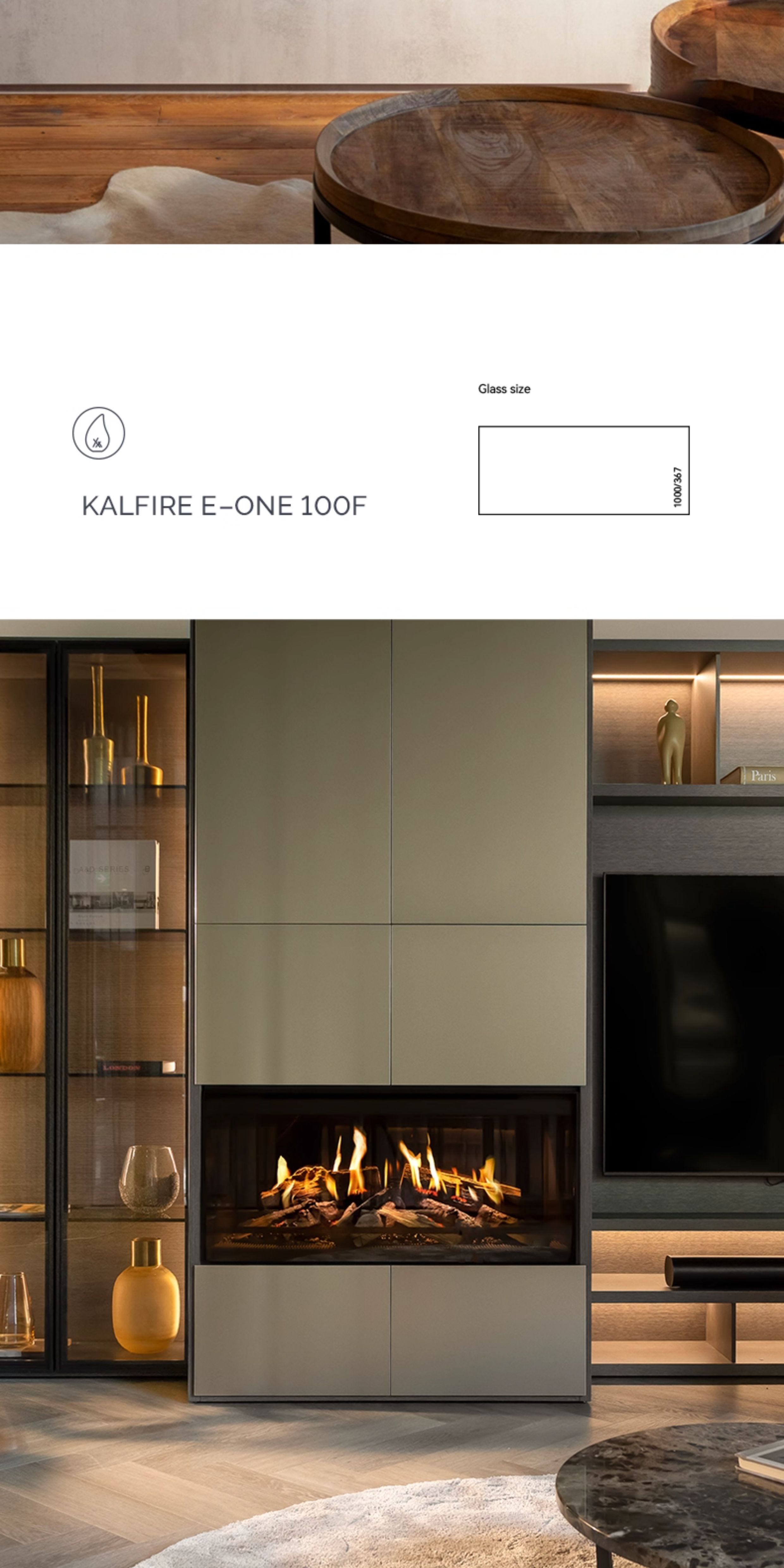 Kalfire E-one F Single-Sided Electric Fireplace — Product Details 5