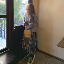 2021 new autumn dress light luxury celebrity royal sister light mature wind dress Super fairy senvery temperament goddess Fan