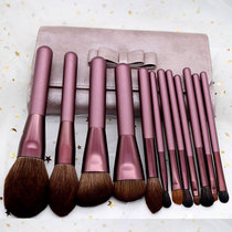 12 lilac makeup brush set beginner full Set animal hair foundation brush loose paint brush high light brush eye shadow brush