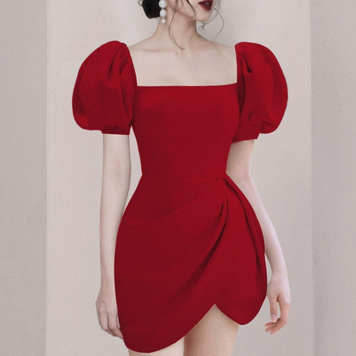 Toast Wear Bride 2025 Новое женское короткое красное свадебное платье для помолвки, маленькое платье, можно носить в обычном режиме