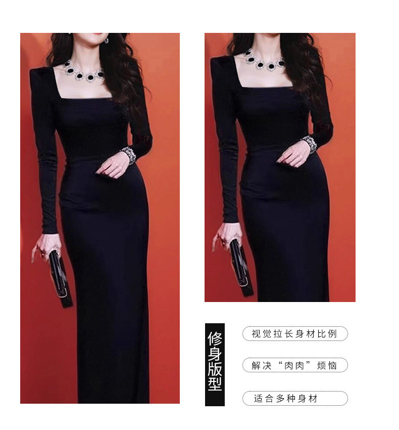 Черное элегантное элитное вечернее платье, изысканный стиль Aiyueni 