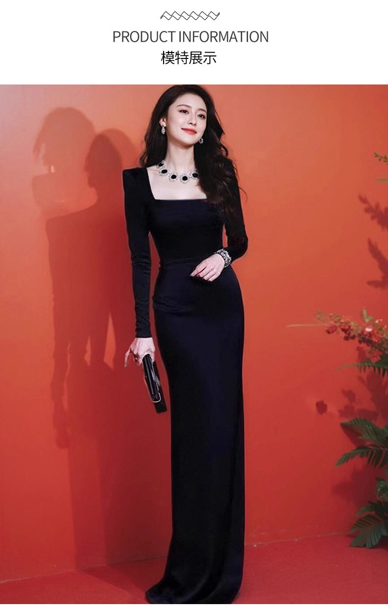 Черное элегантное элитное вечернее платье, изысканный стиль Aiyueni 