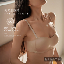 Zhang Dai Yi underwear womens thin glossy seamless no steel ring detachable chest small chest gathering anti-light bra
