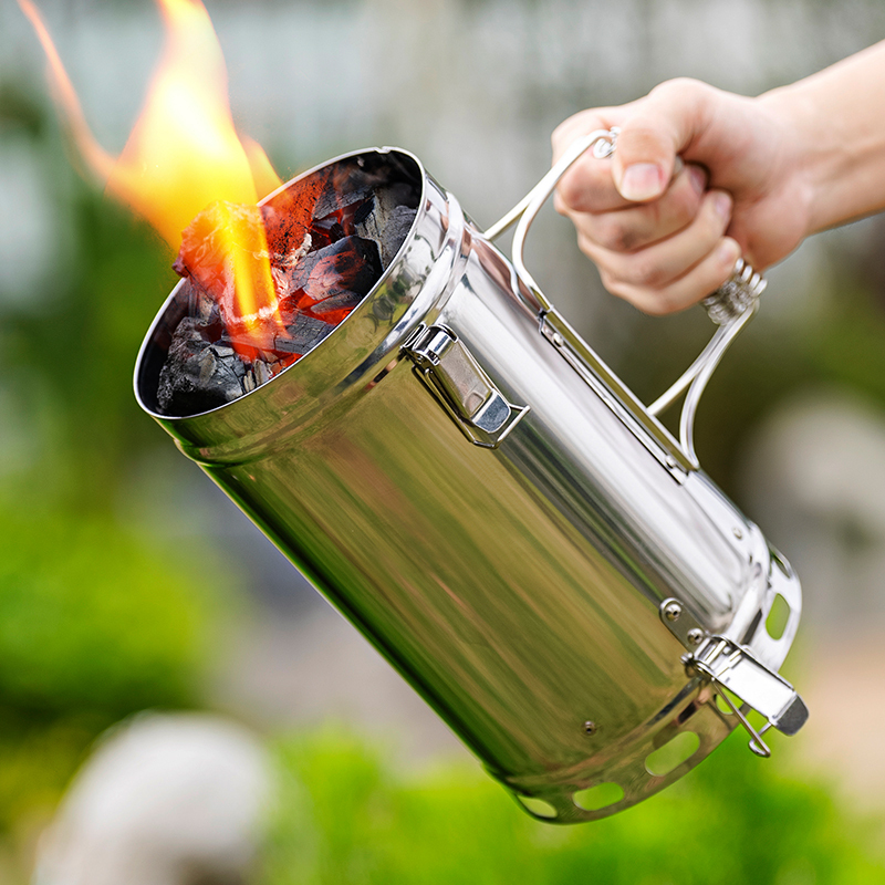 Multifunctional Charcoal Starter and Extinguisher Bucket, Dual-Purpose Charcoal Bucket, Barbecue Fire Starter, Charcoal Ignition Tool, and Outdoor Fire Extinguisher