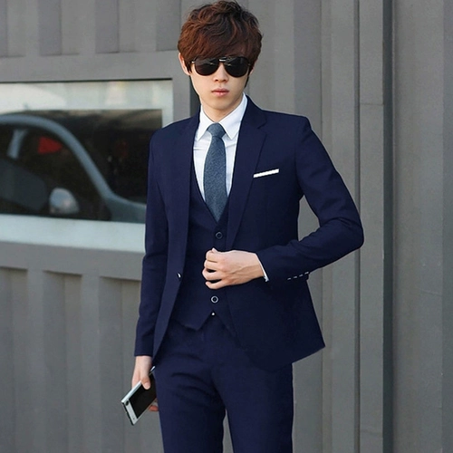 Весенний комплект, платье, пиджак классического кроя, 3 предмета, в корейском стиле