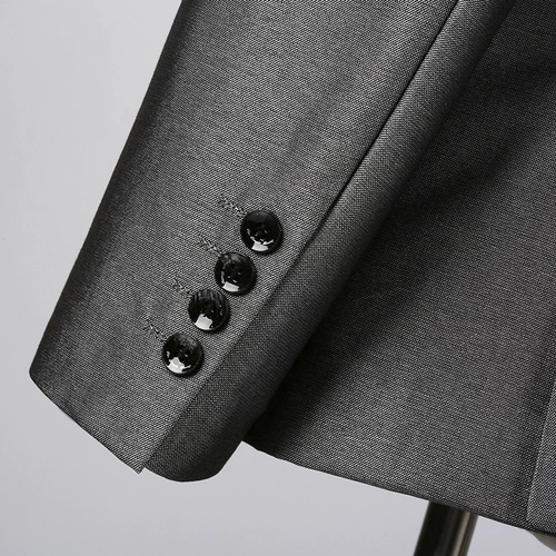 君翅鸟 Демисезонный глянцевый комплект, серебристо-серое свадебное платье, облегающий крой, 3 предмета