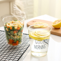 Net Red Glass Cups CREATIVE DAY STYLE GLASS CUP WATER CUP DRINKING CUP TRANSPARENT CUP JUICE DRINKS CUP MILK MUG