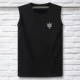 Áo thun cotton không tay in cờ nam cộng với phân bón để tăng vest thể thao rộng kích thước lớn cổ tròn áo vest đáy - Áo vest cotton áo vest da nam