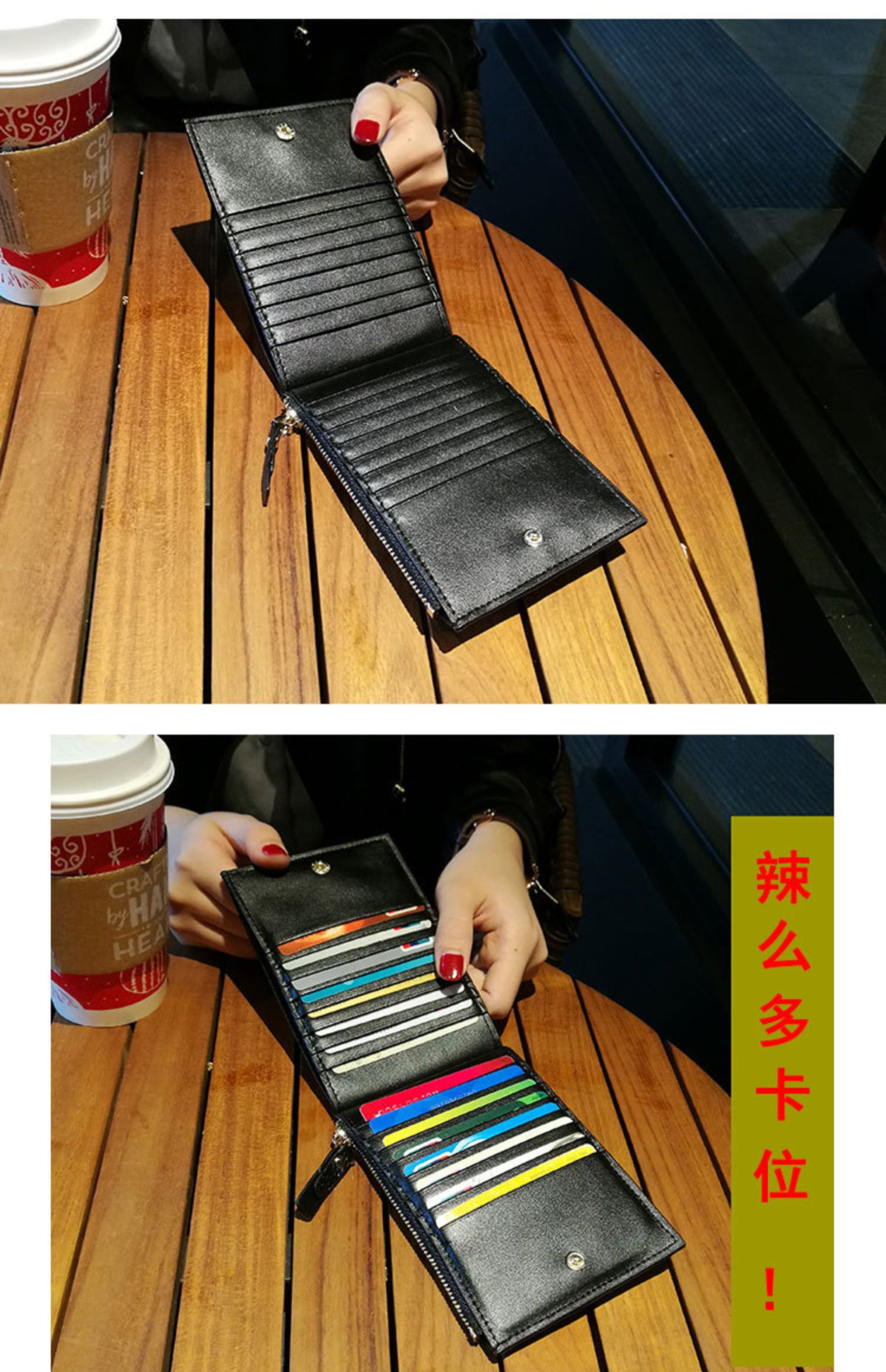 Wei Luoer 2019 gói da nhiều thẻ mới gói thẻ nữ siêu mỏng gói zip xu ví nữ chủ thẻ - Chủ thẻ ví đựng card
