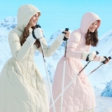 Бархатный клейкий рис, длинный съемный корсет с капюшоном, пуховик, утиный пух, длина макси