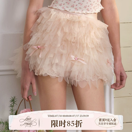 Милая мини-юбка, юбка, французский стиль, в цветочек, из фатина