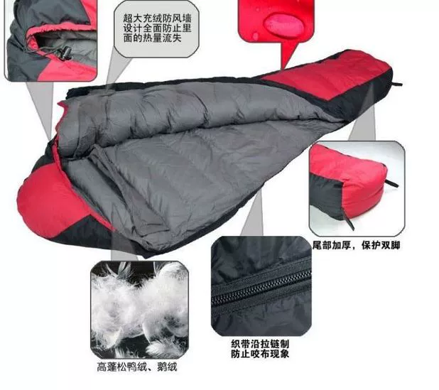 Xác ướp ngoài trời siêu nhẹ cho người lớn xuống túi ngủ Ngỗng xuống túi ngủ có thể được đánh vần gấp đôi -10 / -40 độ mùa thu và mùa đông - Túi ngủ