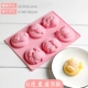 Khuôn làm bánh mousse 3D ba chiều thỏ trắng Khuôn bánh pancake silicone với thạch lưới bánh pudding đỏ 6 nướng - Tự làm khuôn nướng