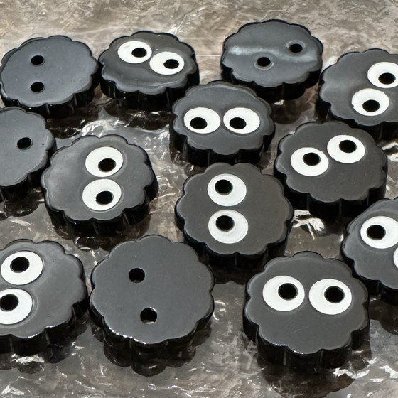 黑色煤球儿童纽扣宝宝衣服可爱卡通树脂扣子学生百搭手工服饰配件