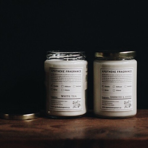 APOTHEKE FRAGRANCE Japan imported natural soybean wax handmade scented candle glass large can