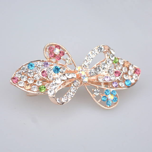 Korean top clip ຂະຫນາດນ້ອຍ hairpin ພາກຮຽນ spring clip rhinestone hair accessories ponytail clip crystal head jewelry diamond hairpin horizontal clip ສໍາລັບແມ່ຍິງ