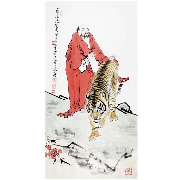Van Zeng figure Rohan's statement Tuhand painted work Three feet of vertical country painting Living room Book room Hangover painting Gift Collection Certificate