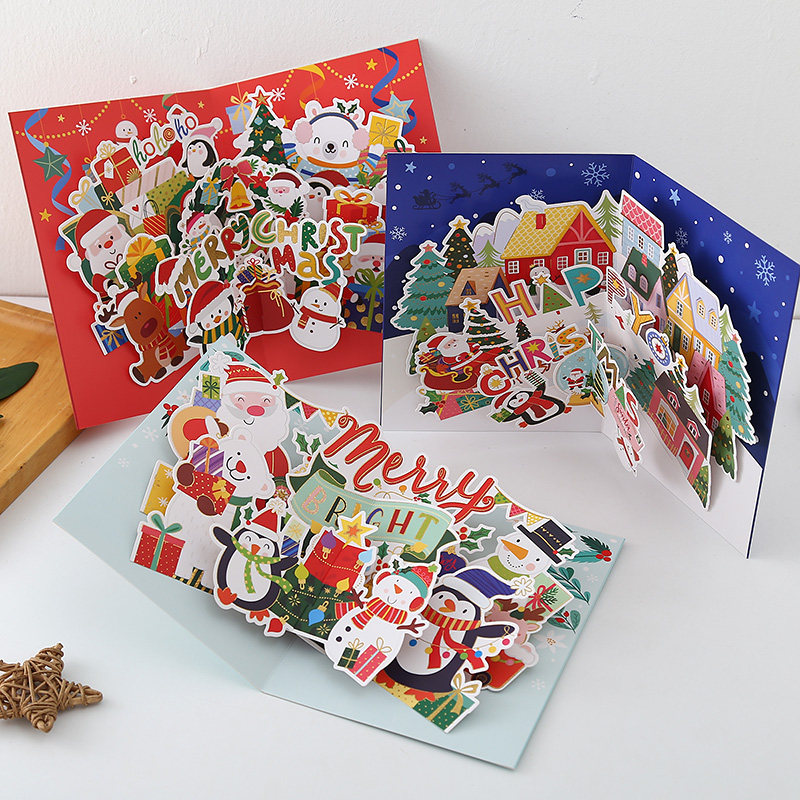 New high-end 3d Christmas stereoscopic greeting card, creative and sophisticated diy gift, festival gratitude and blessing small card pic 1