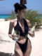 DUDU swimsuit female sexy bikini black small breast push up new 2025 vacation beach one-piece swimsuit