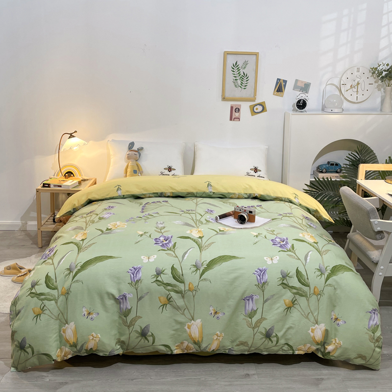 Nordic Ins Little Fresh Pure Cotton Quilt Cover Students All-cotton Single Double 200 X 230 Single Piece Quilt Cover 2 2m1 5 m