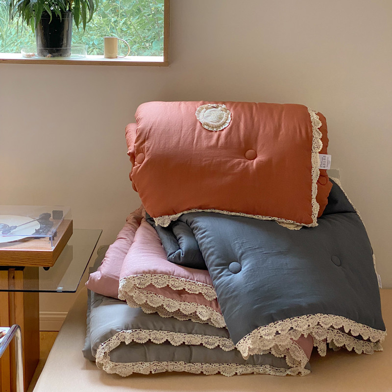 Korea vintage lace double layer yarn spring and autumn quilt pure cotton simple girl heart lace four seasons air conditioning all cotton core