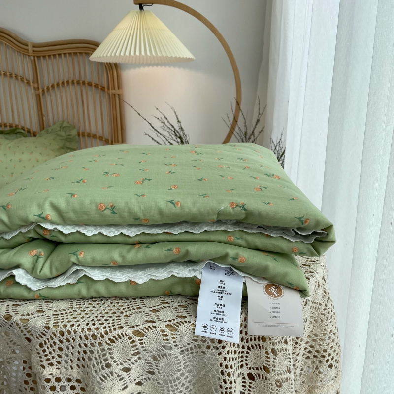 South Korea A class full cotton summer quilt with oxygen double layer yarn Soybean Fiber Pure Cotton Summer Air Conditioning Quilt