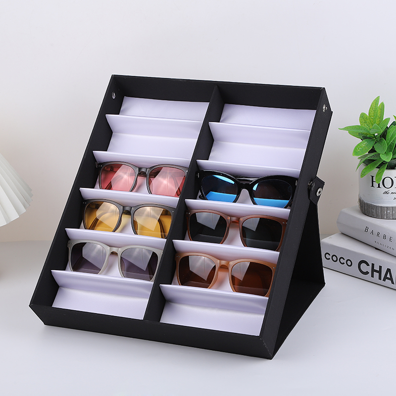 12-Compartment Glasses Display Box, Glasses Display Props, Sunglasses Storage Box, Sunglasses and Glasses Display and Storage
