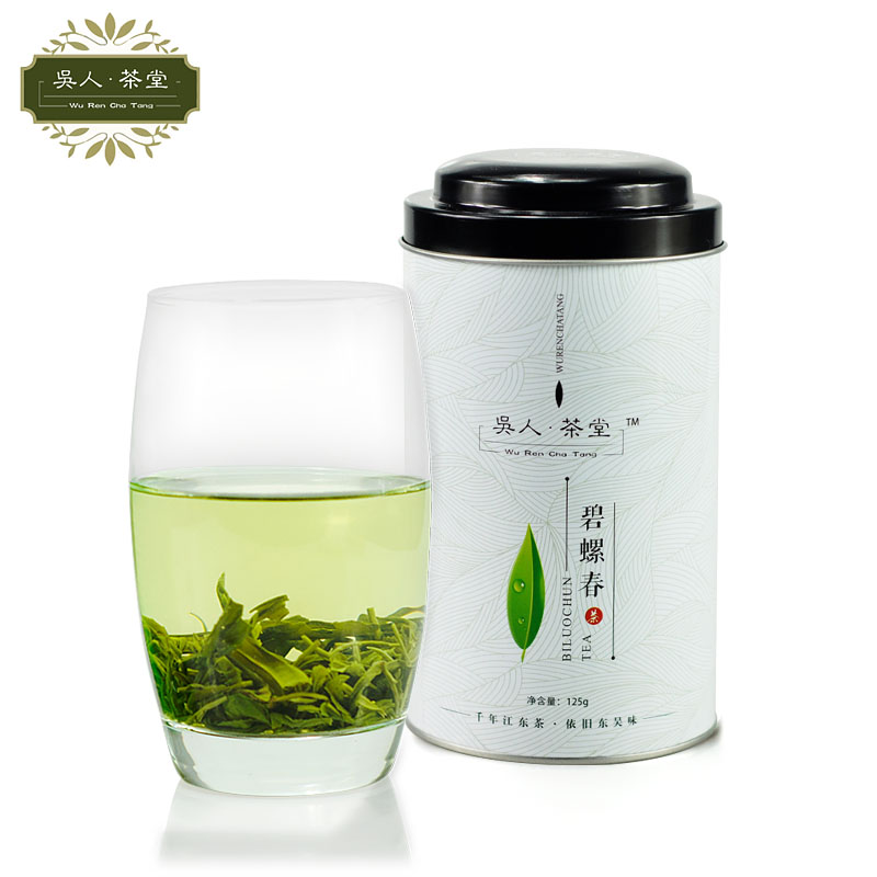 吴人茶堂 新茶碧螺春正宗茶叶绿茶散罐装明前春茶叶125g