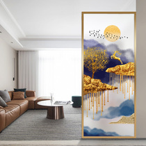 Art glass screen partition porch background wall living room aisle into the door sliding door shoe cabinet modern abstract gold deer