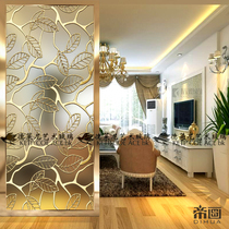 Art glass entrance living room screen partition background wall shoe cabinet entry sliding door modern European style small apartment gold leaf