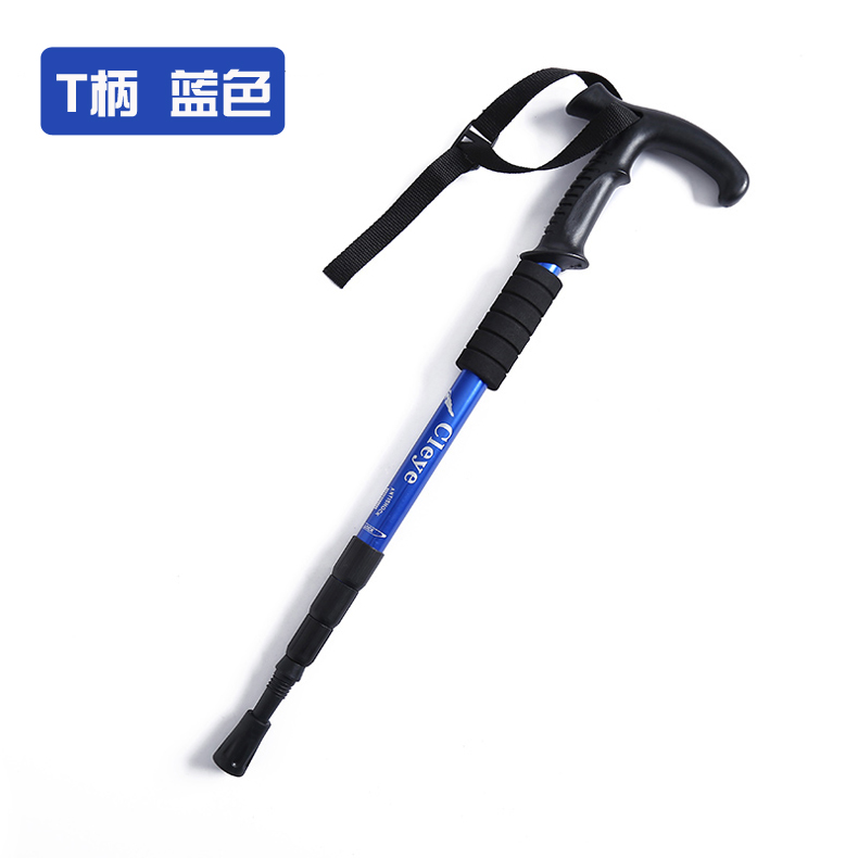 Fan hâm mộ quân đội ngoài trời đa chức năng hợp kim titan trekking cực carbon kính thiên văn thanh gấp thẳng xử lý t xử lý siêu nhẹ đi bộ thanh gậy leo núi carbon