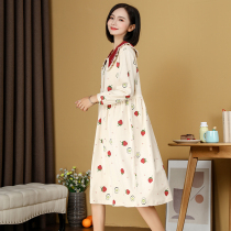 Cotton nightgown Ladies Spring and Autumn long sleeves long Korean students ins pajamas cute princess style home clothes summer