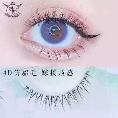 Dream deer (D206)false eyelashes female high-end 4D monofilament transparent stem eyes lengthened supernatural simulation