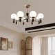 Moori Light House Vintage French Style Living Room Chandelier Bedroom Main Light Solid Wood Magic Bean Glass Shade Modern Lighting Fixture