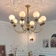 Moori Light House French-Style Vintage Magic Bean Pendant Light American Retro Living Room Dining Room Master Bedroom Solid Wood Lighting Fixture
