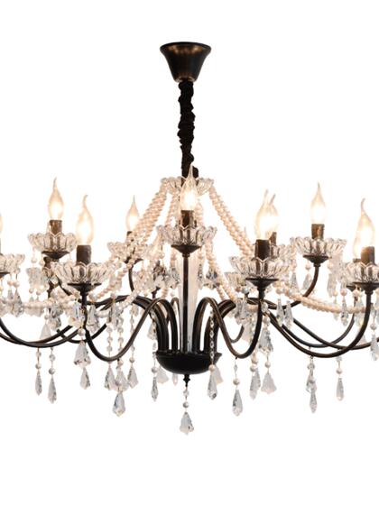 Moori Light House Crystal Chandelier for Living Room, Dining Room, Bedroom - French Retro Branch-Shaped Light Luxury and Elegant Lighting Fixture