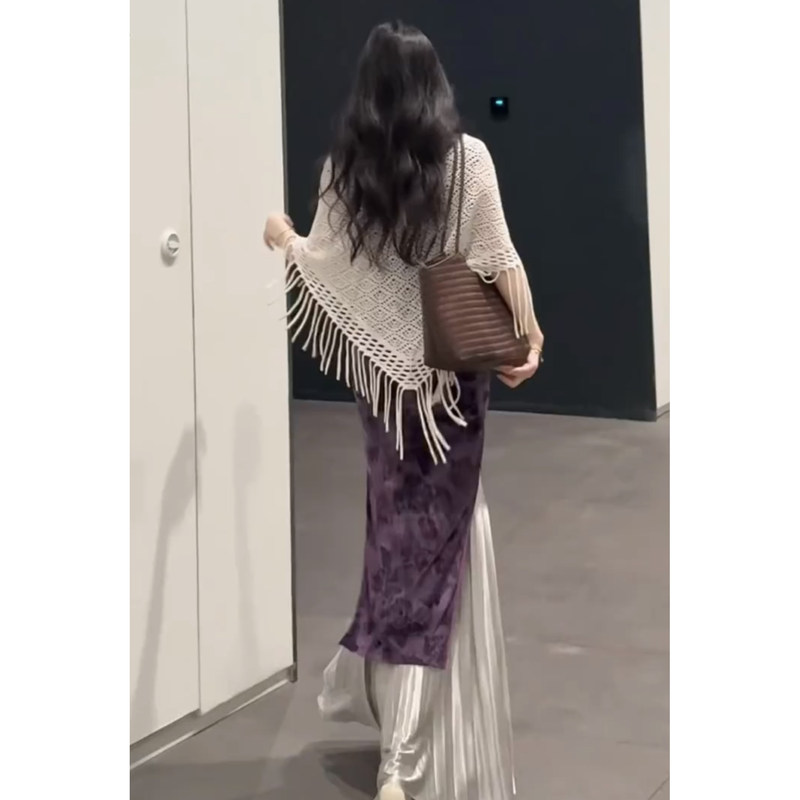 White Qipao Shawl for Air-Conditioned Rooms, New Chinese-Style Outerwear with Tassels, Sun-Protective Cape, 2026 Summer Thin Cardigan Women's Cape