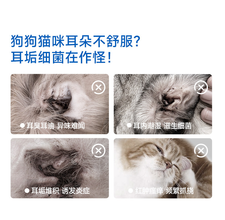 Ухо чистого 【新品】里兜宠物洁耳指套猫咪狗狗耳朵清洁洗耳湿巾抗菌去除异味 Lorde