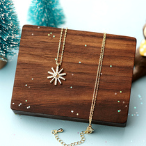 Simple style gilded Diamond Christmas snowflake necklace female 2021 New Tide choker niche design