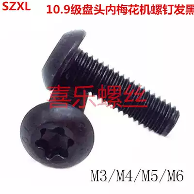 GB2672 Black 10 9 grade semi round head hexagon socket screw plum blossom pan head inner plum Bolt M3M4M5M6M8