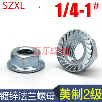 Class 2 Galvanized English American Hexagon Flange Face Tooth Nut Inch Pad Lock Nut 6##10#1 4