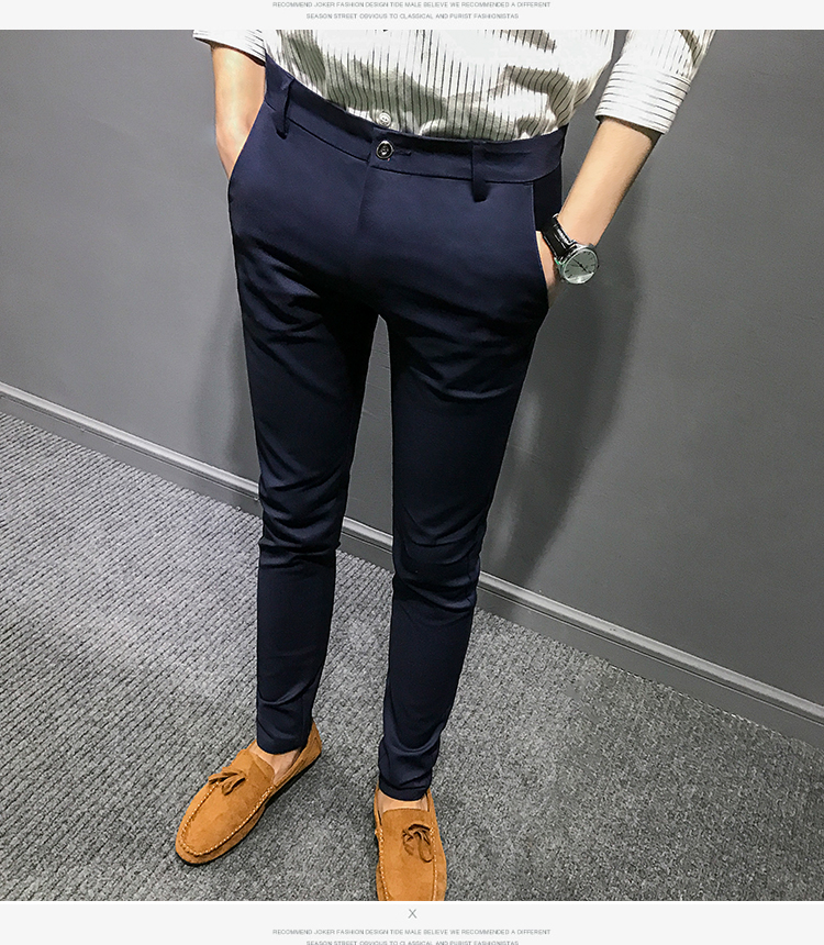 Mùa thu quần nam mới phù hợp với quần mỏng thanh niên kinh doanh trang phục để làm việc miễn phí ủi phù hợp với quần đen thời trang nam