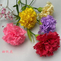 Paper flower carnation finished handmade flower diy crepe paper paper rattan flower finished Christmas Mothers Day birthday gift