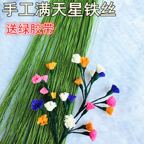Paper-wrapped green iron wire No. 26 flower pole leaf vein fine iron wire DIY handmade paper flower material flower pole full of stars green iron wire