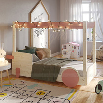 Childrens bed car shape solid wood single bed dream princess bed simple personality child bed bed