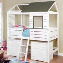 Childrens tree house house wooden house indoor multifunctional childrens tree house bed solid wood European simple storage bed