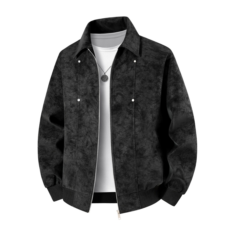 Men's Leather Jacket for Autumn and Winter, Fleece-Lined and Thickened, High-End Feel, Plus-Size, American-Style Turn-Down Collar Leather Jacket Men's Leather Jacket for Autumn and Winter, Fleece-Lined and Thickened, High-End Feel, Plus-Size, American-Style Turn-Down Collar Leather Jacket
