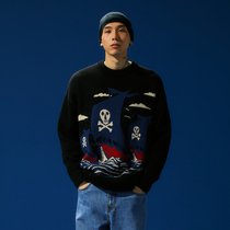 WASSUP2020 autumn new pirate loose pullover casual Joker thread dress Tide brand round neck sweater