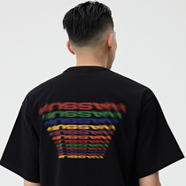 WASSUP mens short-sleeved T-shirt summer new phantom logo round neck casual loose women official flagship store